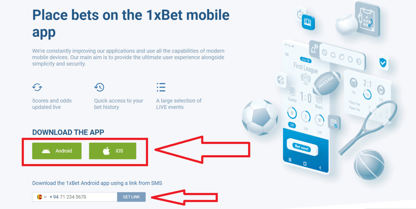 1xBet download application